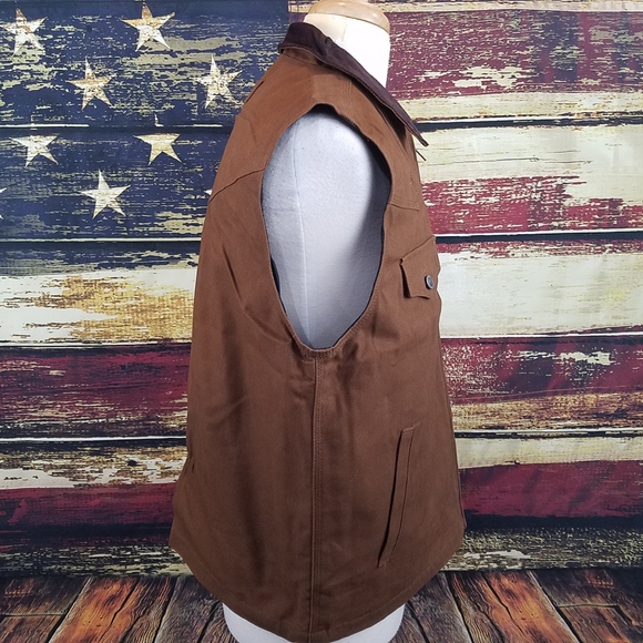 WYOMING TRADERS CODY CONCEALED CARRY CANVAS VEST - CHOCOLATE - Picture 6 of 8